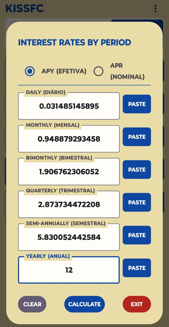 Interest Rates Tool Screenshot